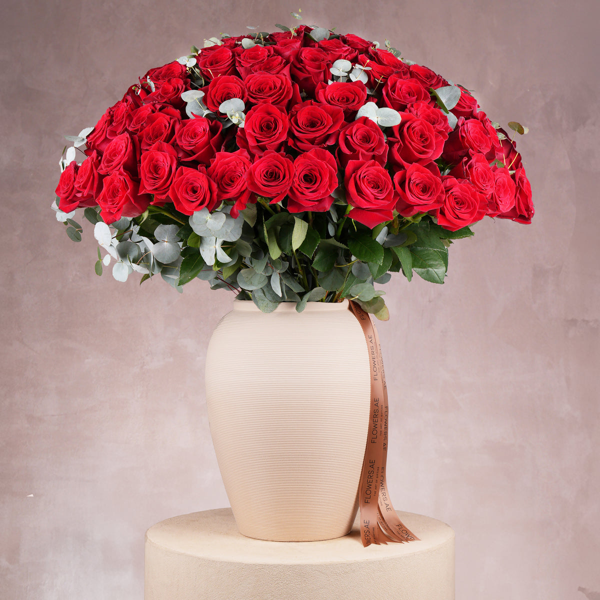 Anniversary 100 Red Roses  Vase