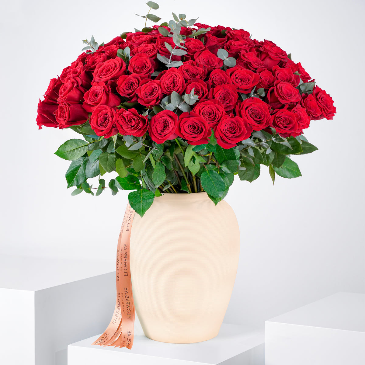 100 Red Roses  Vase