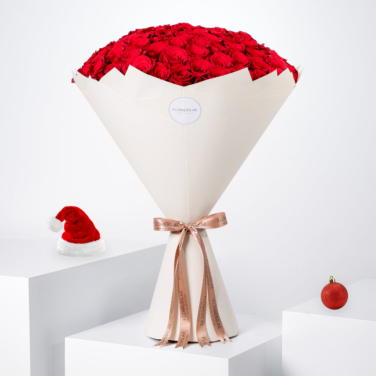 100 Festive Red Roses