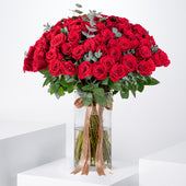 100 Red Roses  Vase