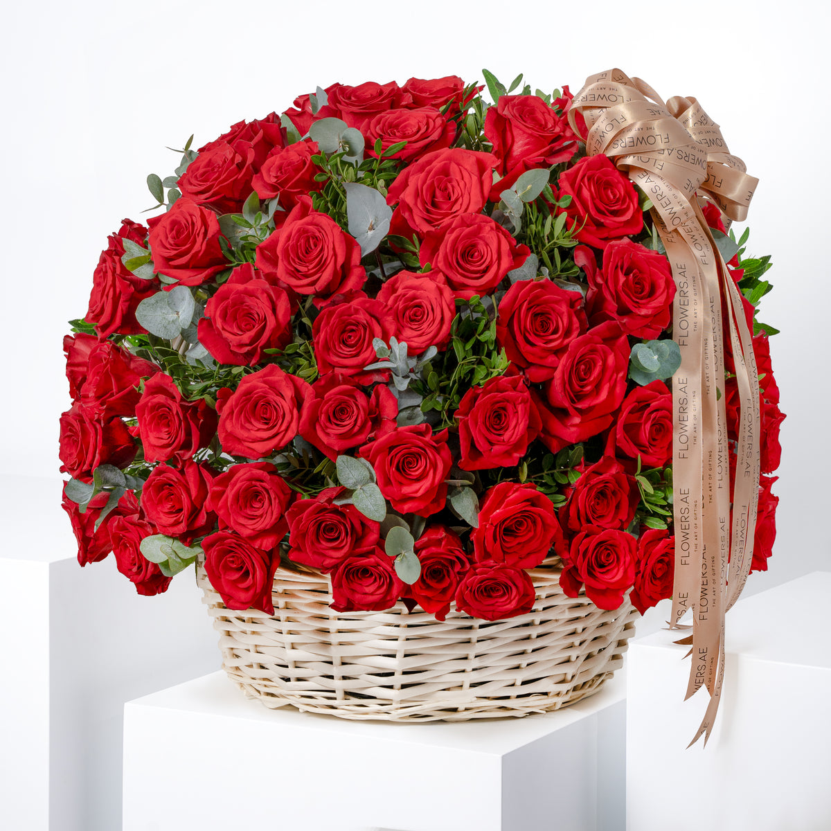 200 Red Roses Basket