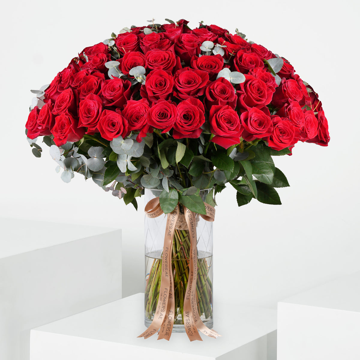 100 Red Roses  Vase