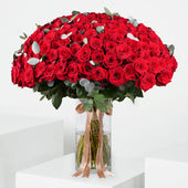 200 Red Roses  Vase