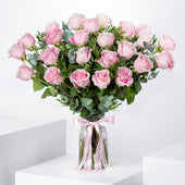 25 Pink Roses  Vase