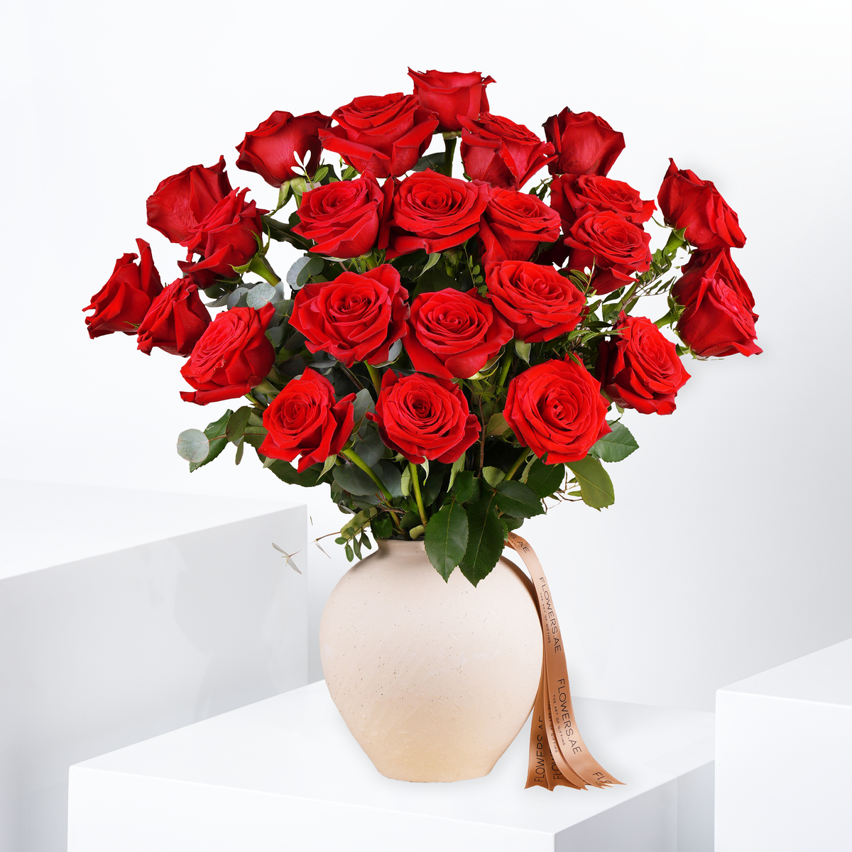 25 Red Roses Vase