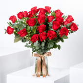 25 Red Roses Vase