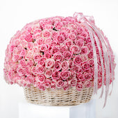 365 Pink Roses Basket