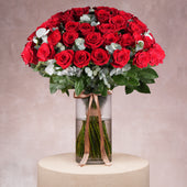 50 Red Roses  Vase