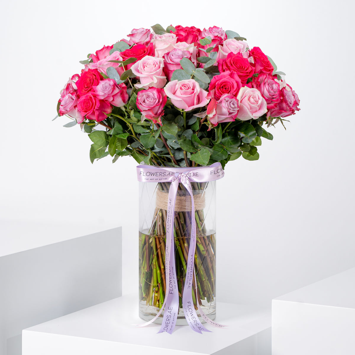 50 Blush Roses Vase