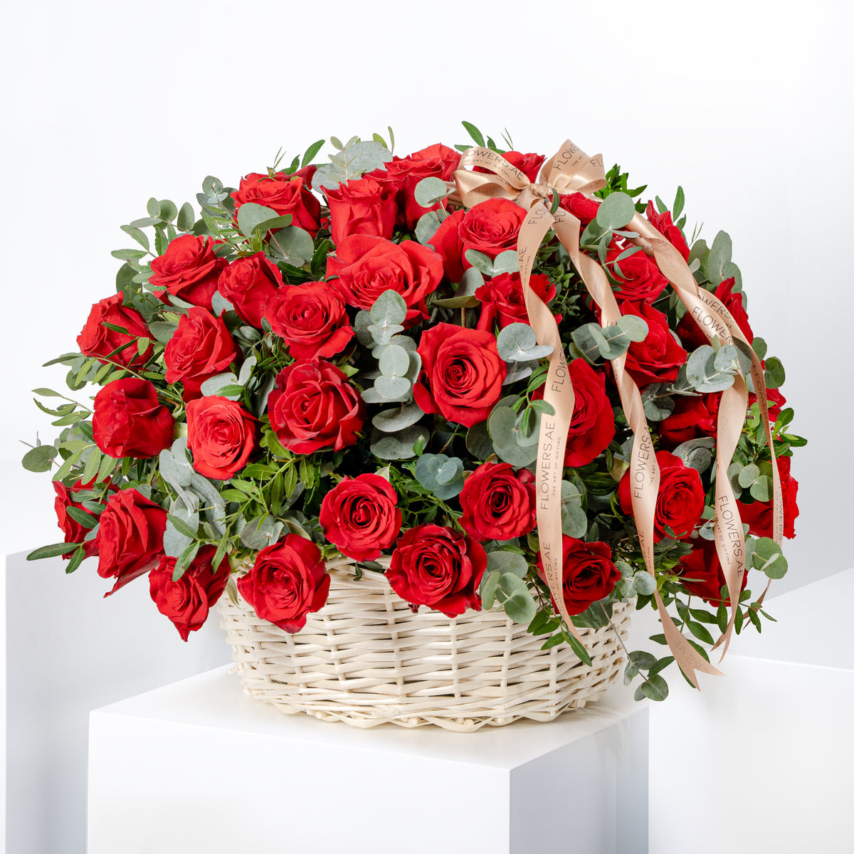 100 Red Roses Basket