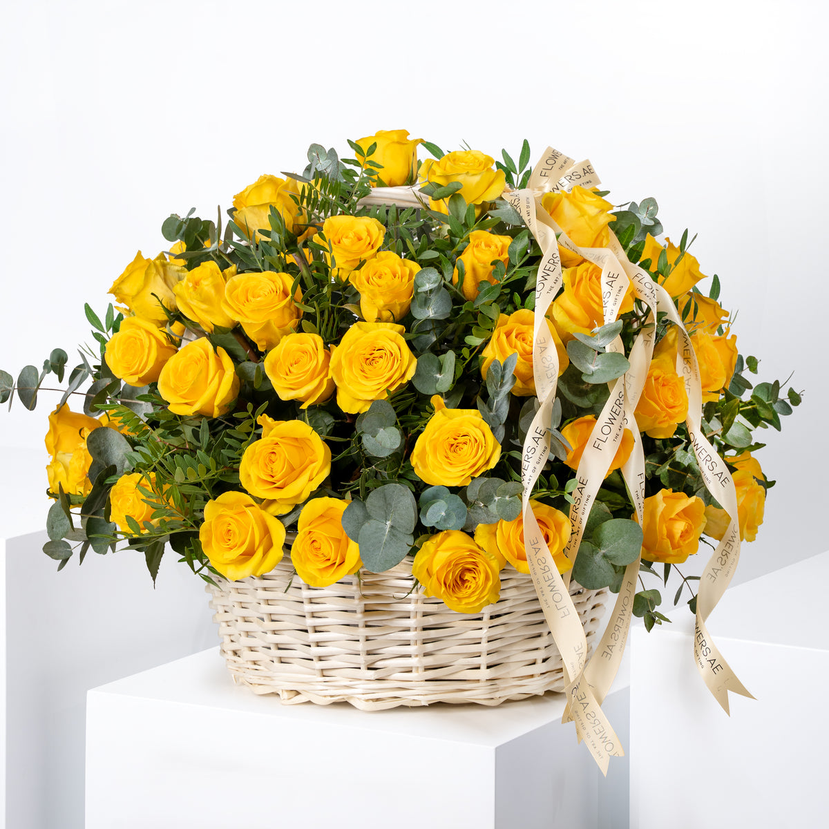 100 Yellow Roses Basket