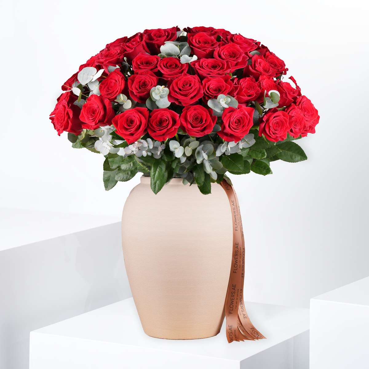 50 Red Roses  Vase