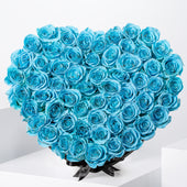 Tiffany Blue Roses Heartbox  Large