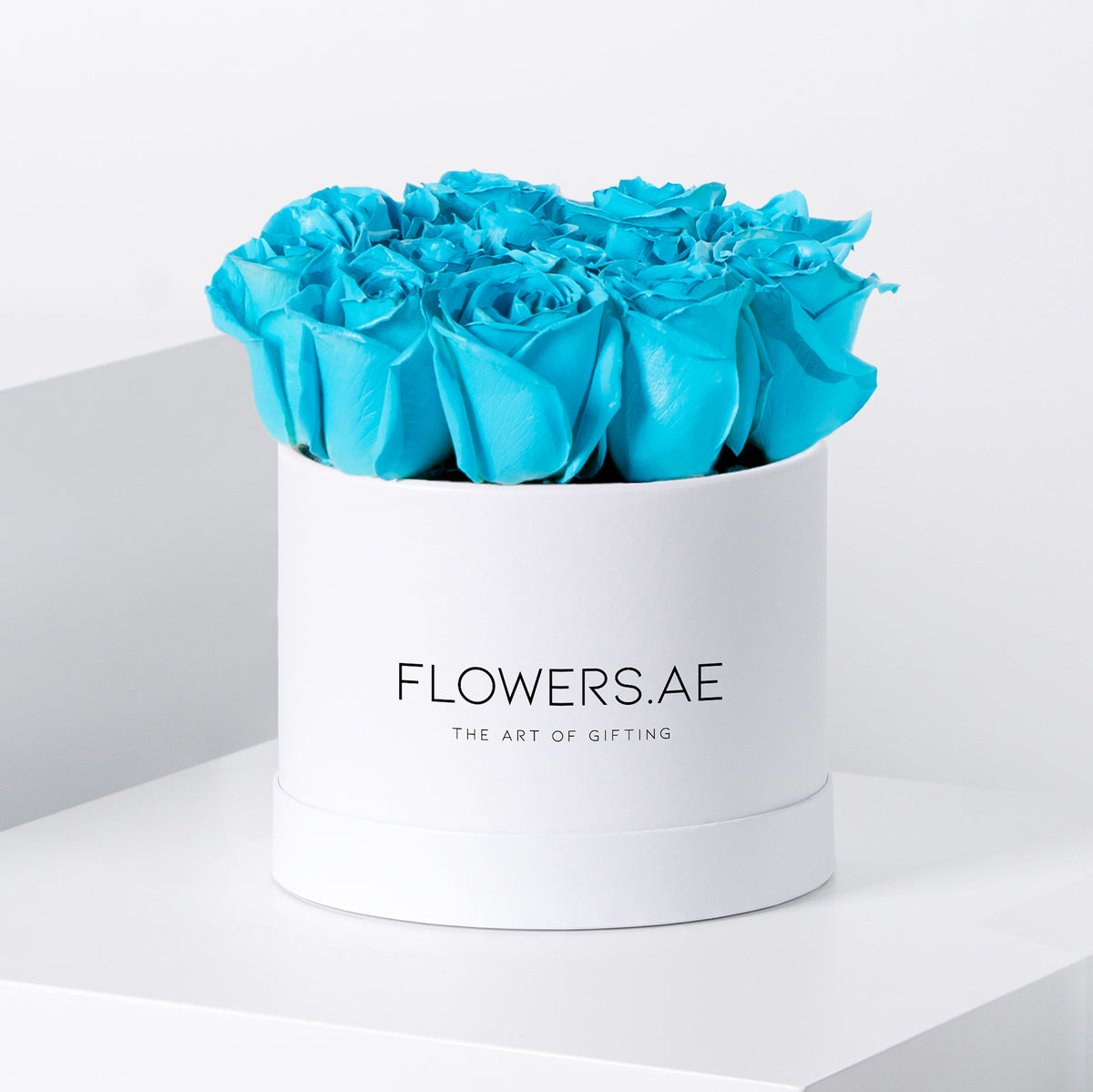 Petite Tiffany Blue Roses  Hatbox