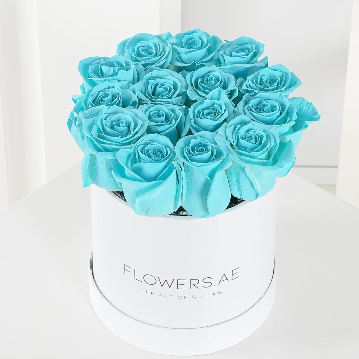 Petite Tiffany Blue Roses  Hatbox