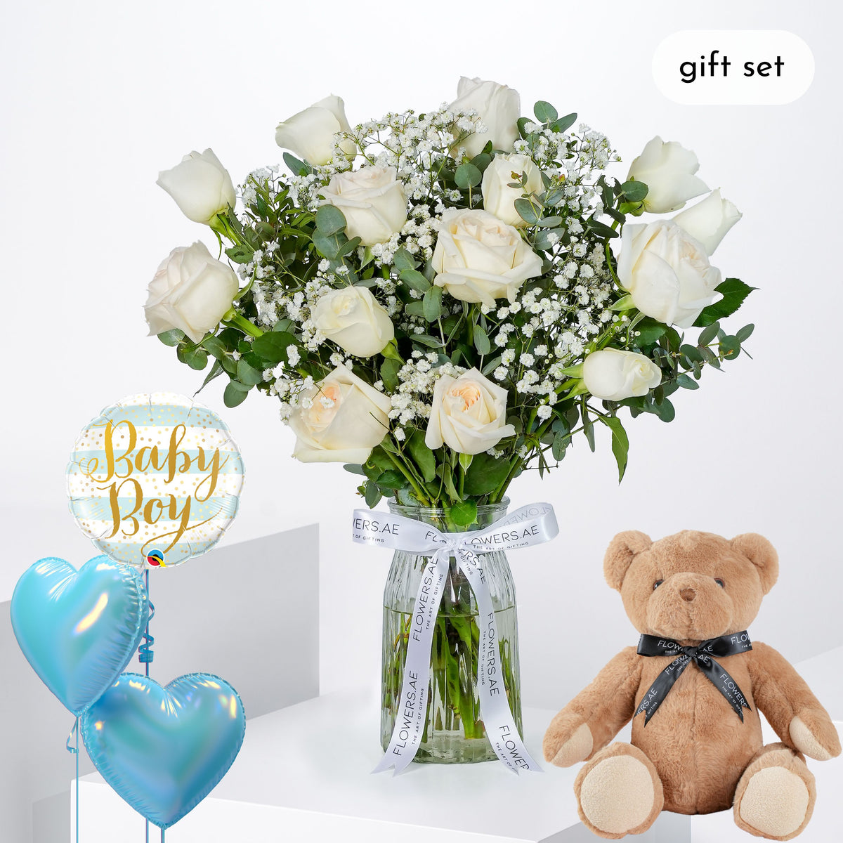 Baby Perfect White Glass Vase - (Gift Set)