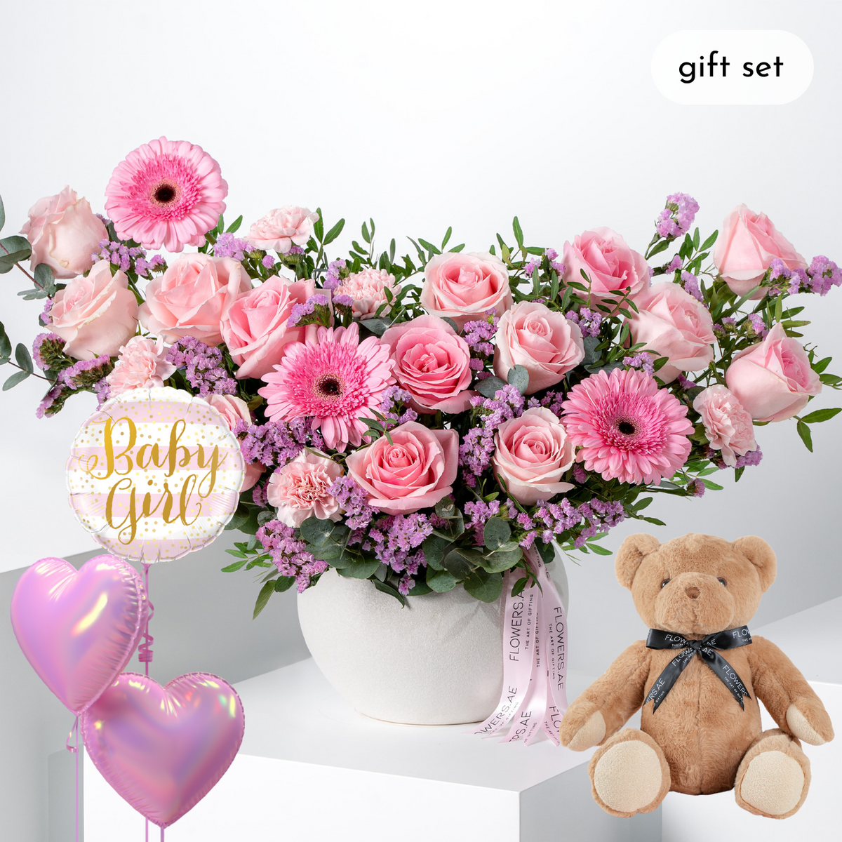 Baby Pink Perfection  Vase (Gift Set)