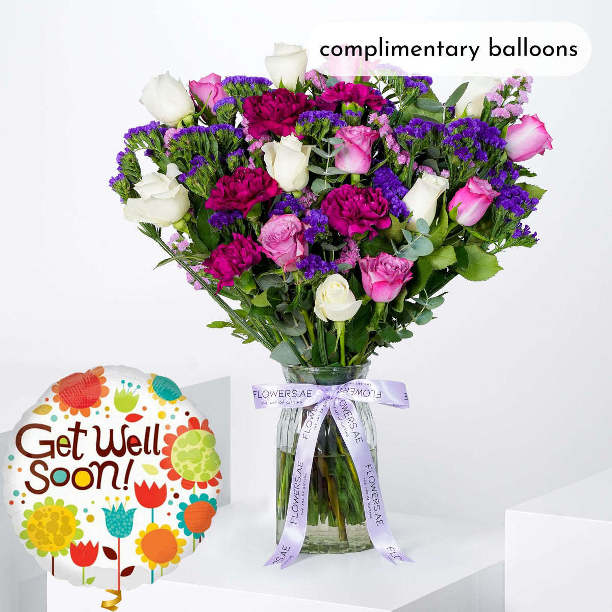 Get Well Lavender Floral Vase