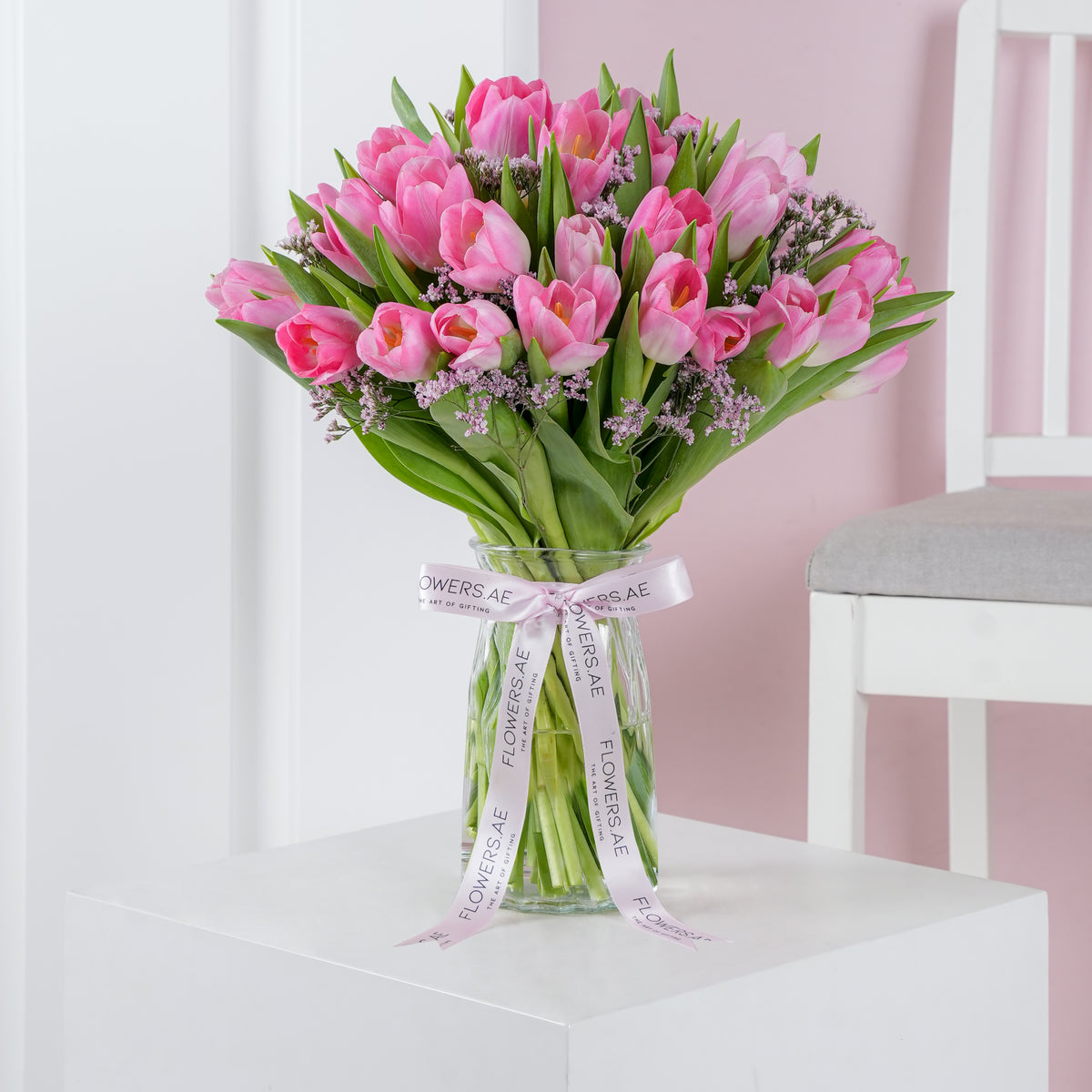 Luxury Pink Tulips - Vase