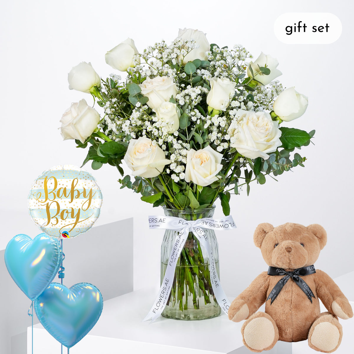 Baby Perfect White Glass Vase - (Gift Set)