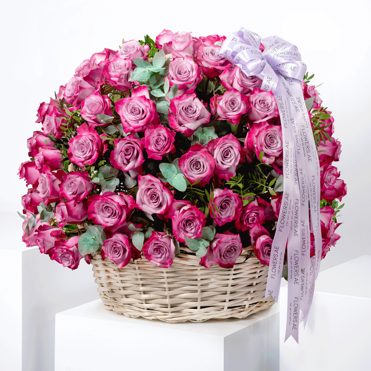 200 Purple Roses Basket