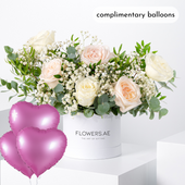 Petite Perfect White Hatbox - (Complimentary balloons)