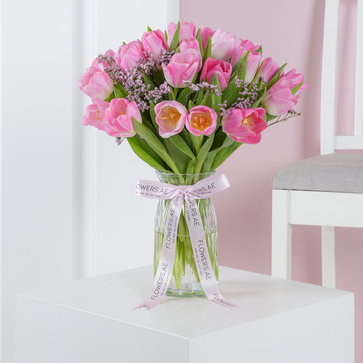 Luxury Pink Tulips - Vase