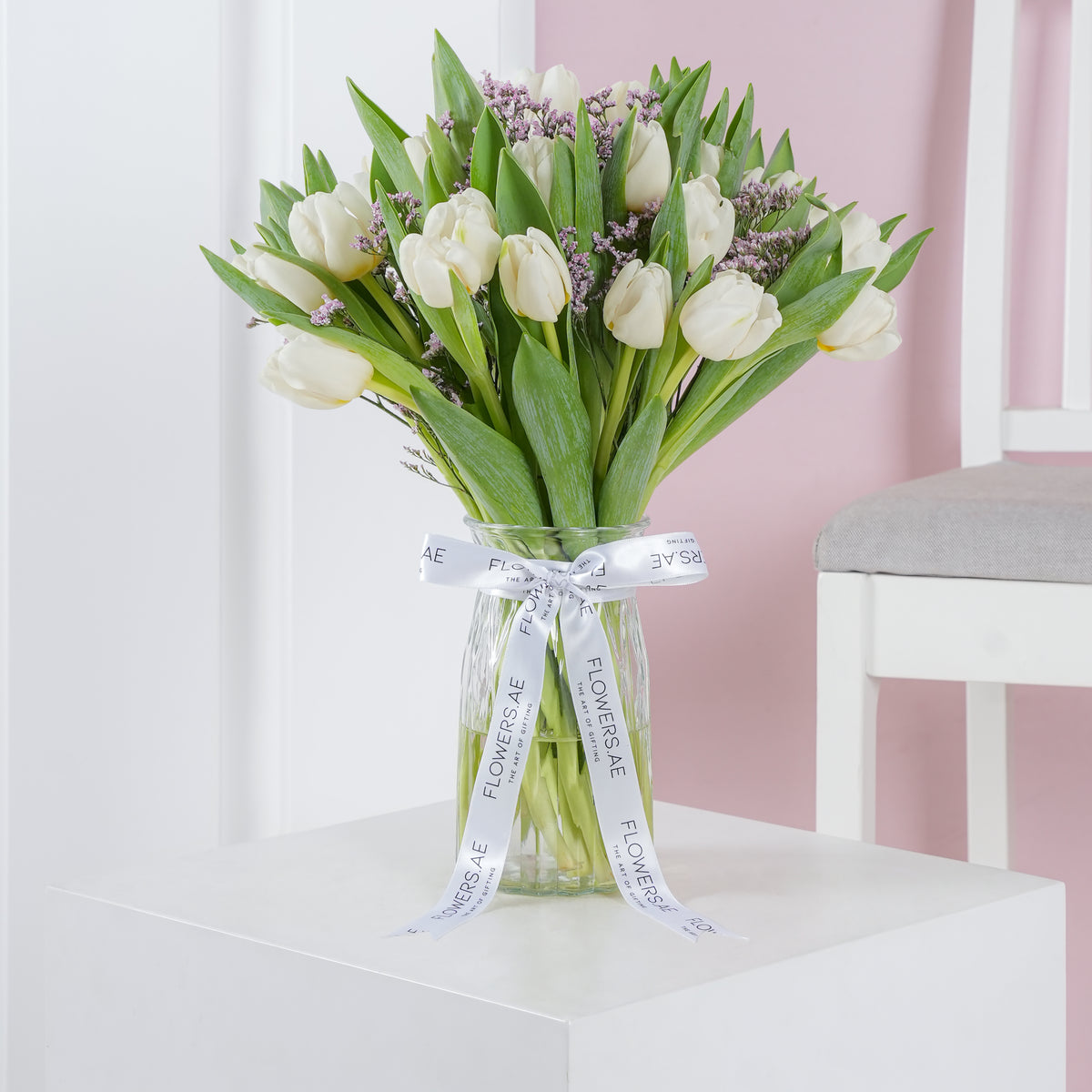 Luxury White Tulips - Vase