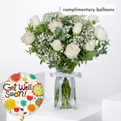 Get Well Perfect White Glass Vase