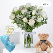 Baby Perfect White Glass Vase - (Gift Set)