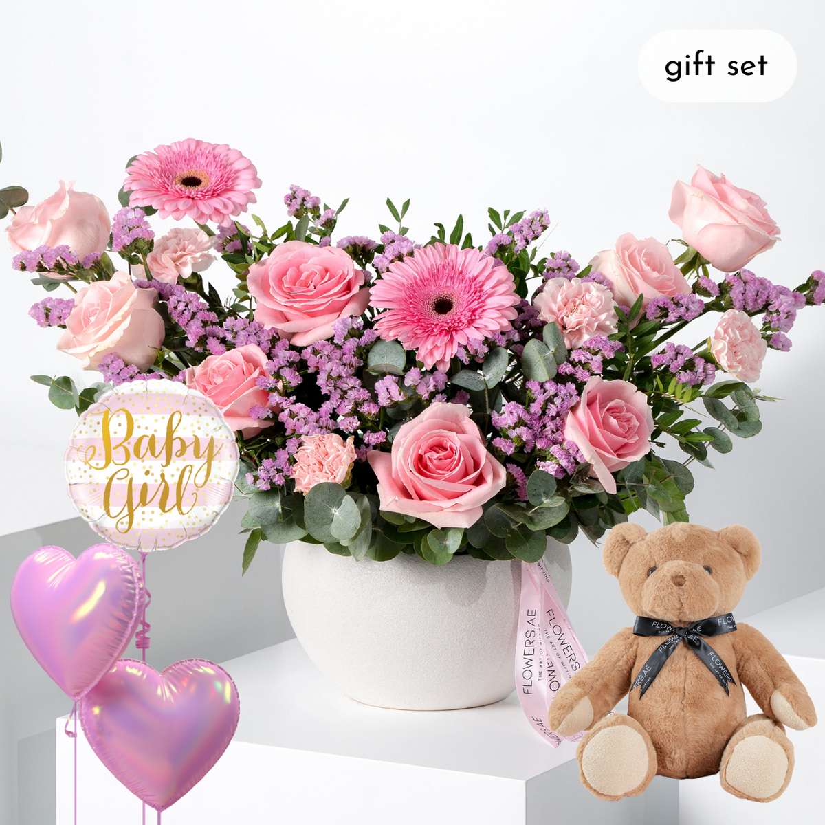 Baby Pink Perfection  Vase (Gift Set)