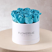 Petite Tiffany Blue Roses - Hatbox