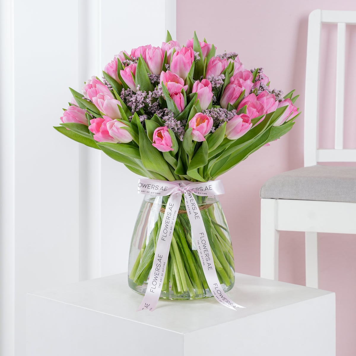 Luxury Pink Tulips - Vase