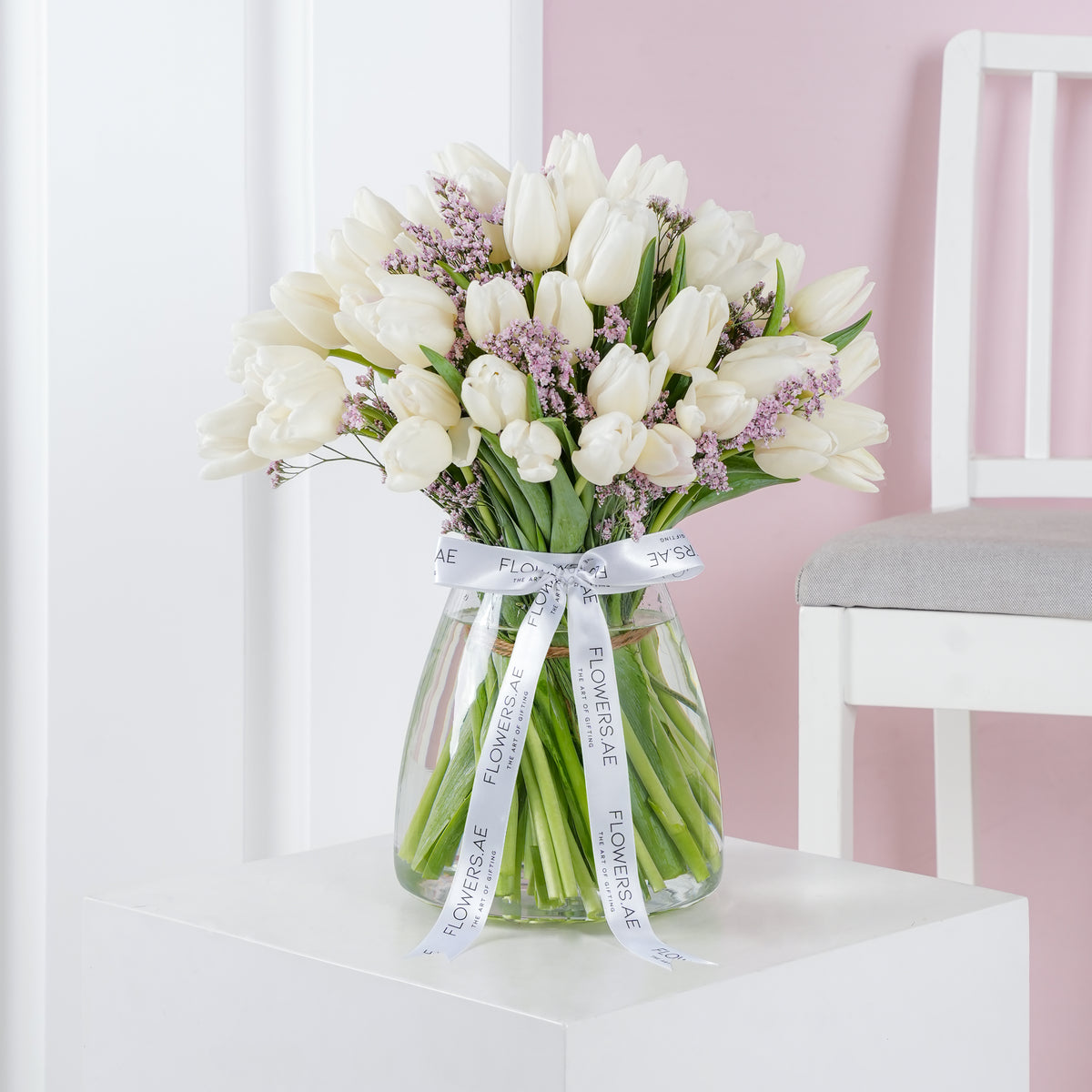 Luxury White Tulips - Vase