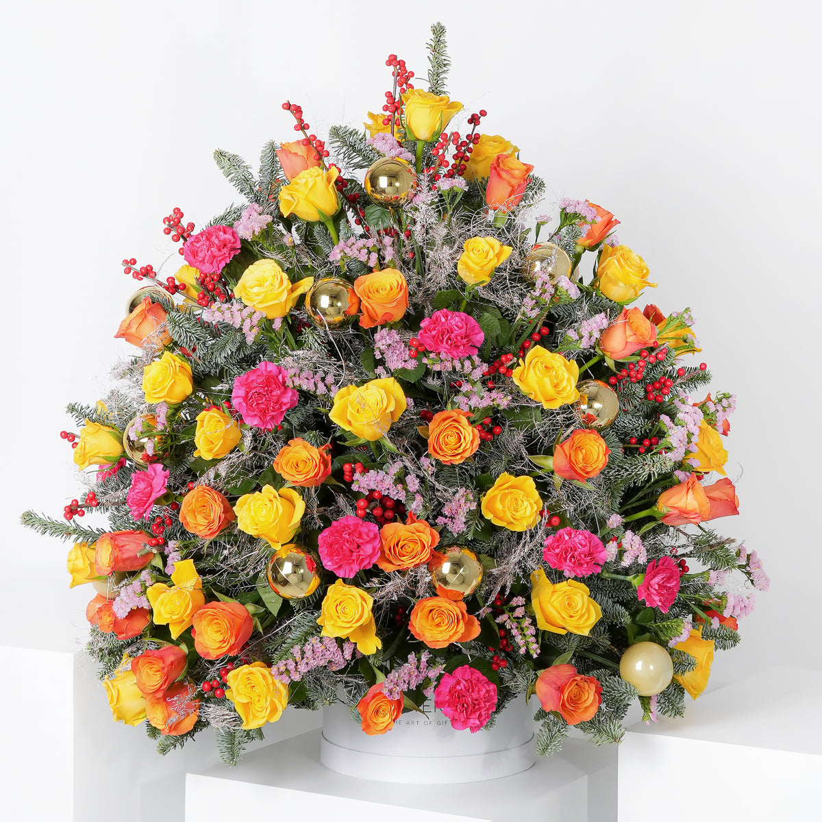 Vibrant Festive Tree - Hatbox