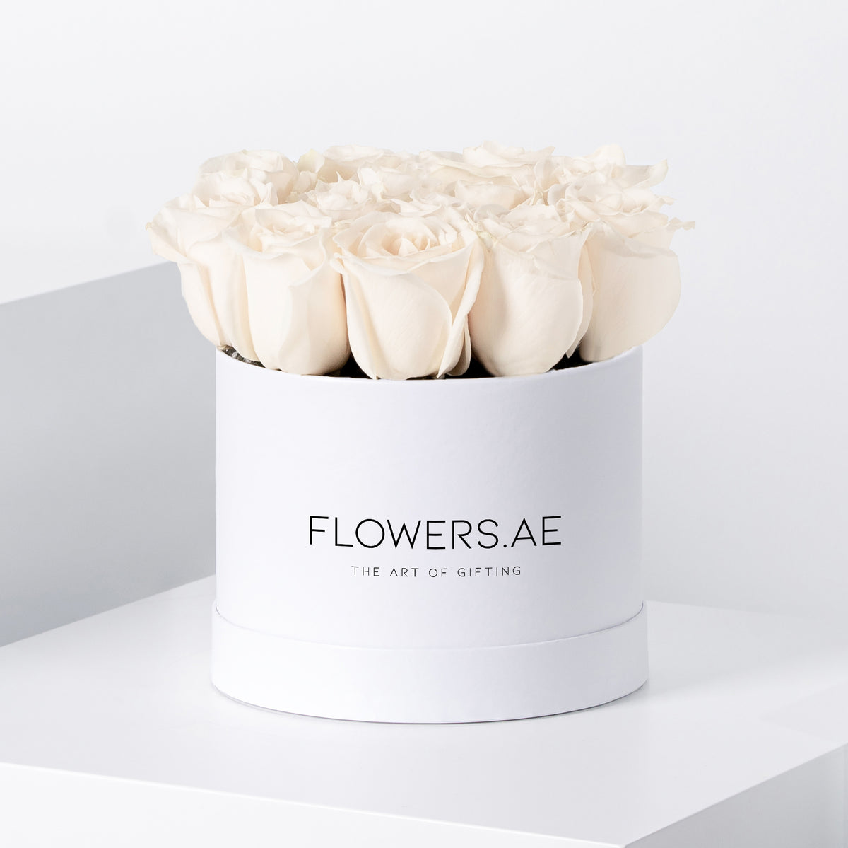 Petite White Roses  Hatbox