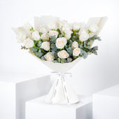 Anniversary 25 White Roses