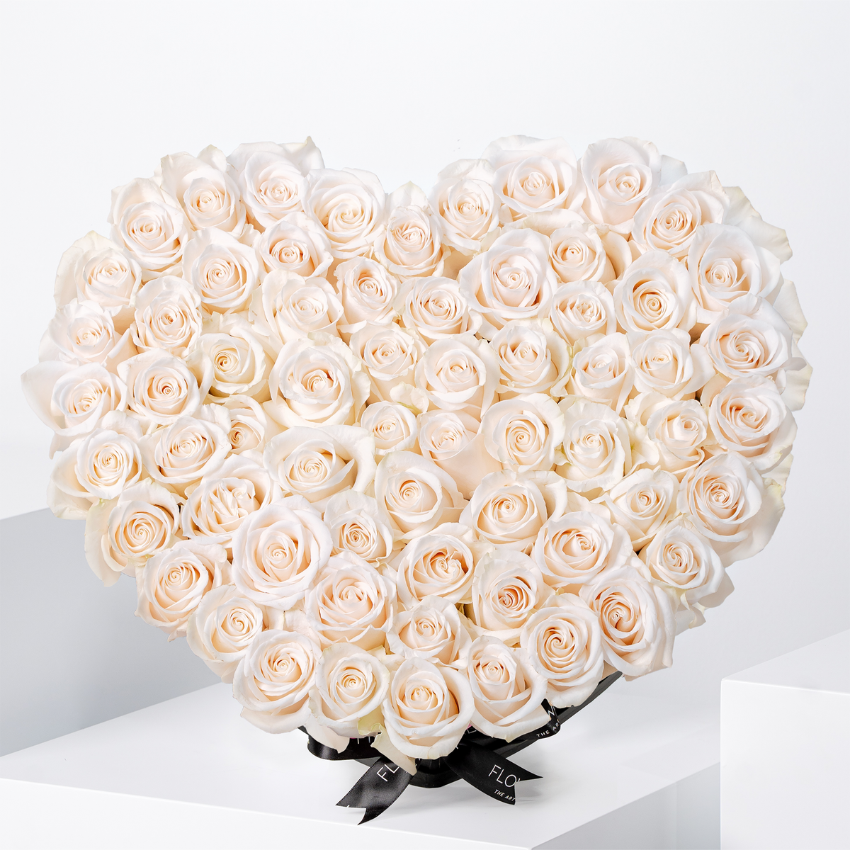 White Roses Heartbox  Large