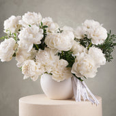 White Peony Vase