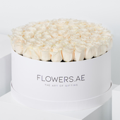 Valentine XXL White Roses Hatbox