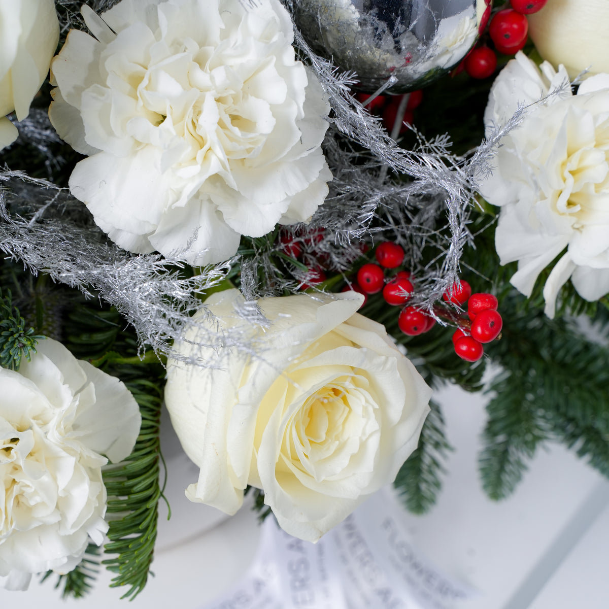 Petite White Festive Hatbox