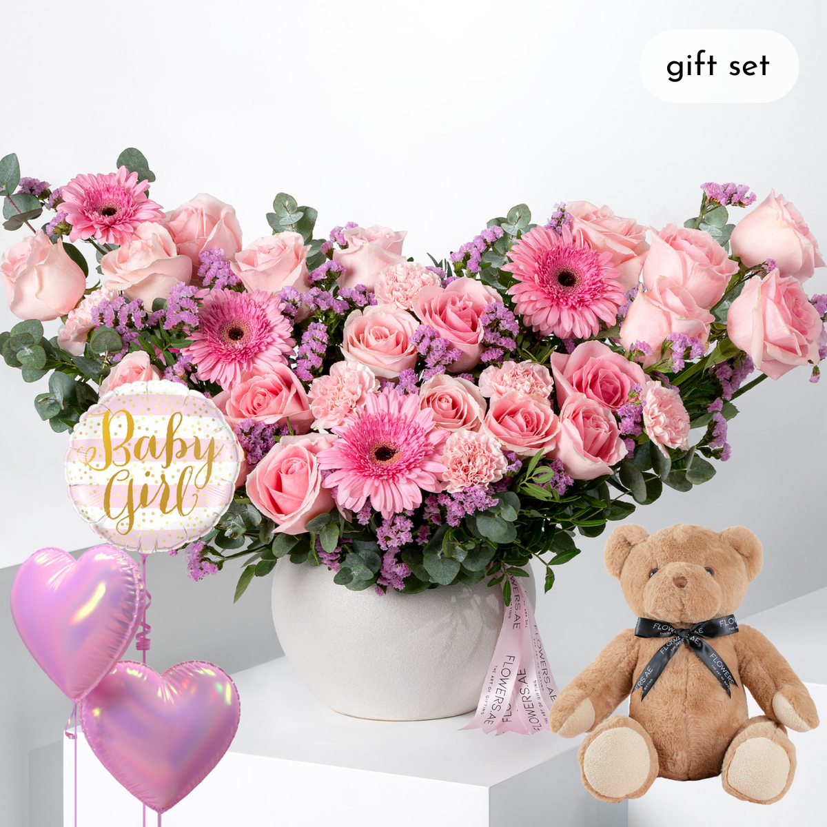 Baby Pink Perfection  Vase (Gift Set)