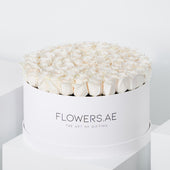 Valentine XXL White Roses Hatbox