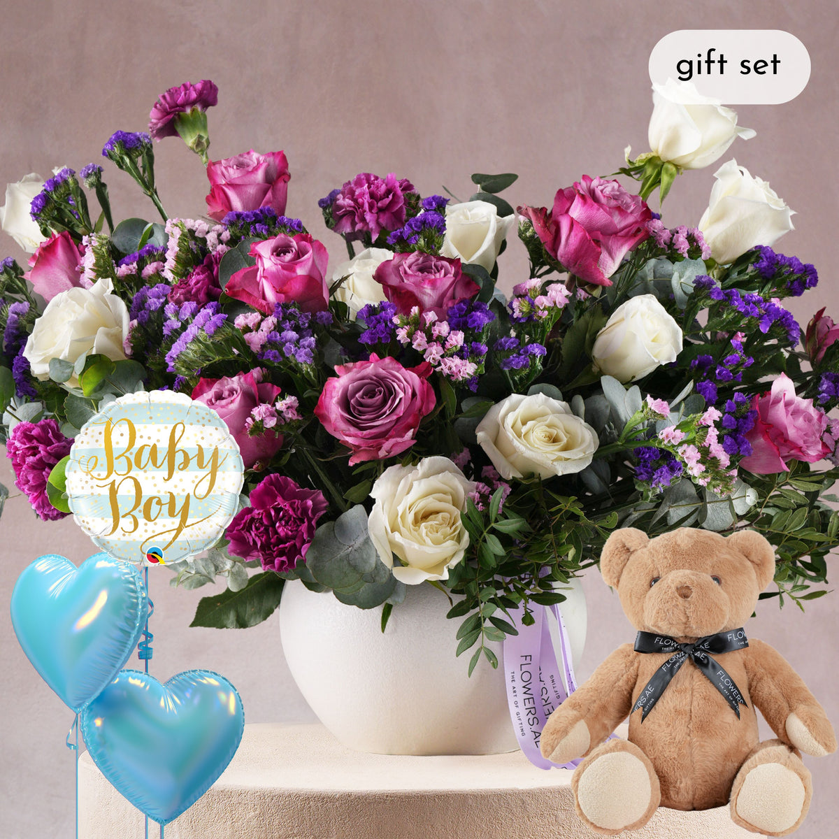 Baby Lavender Floral  Vase (Gift Set)