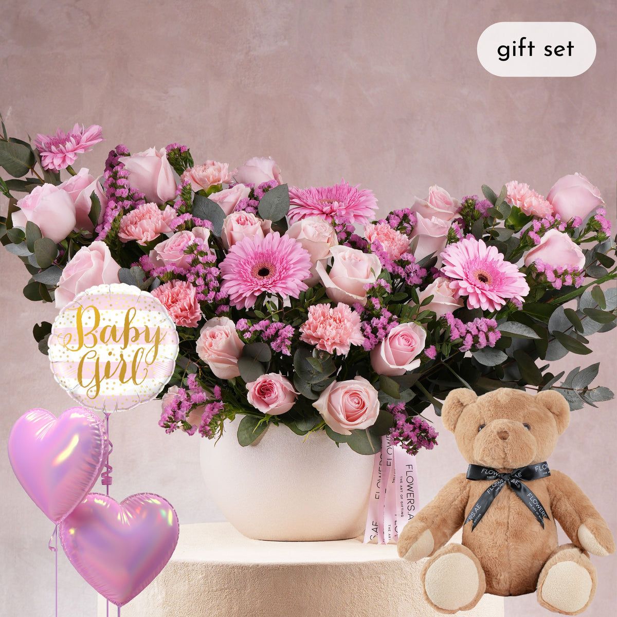 Baby Pink Perfection  Vase (Gift Set)