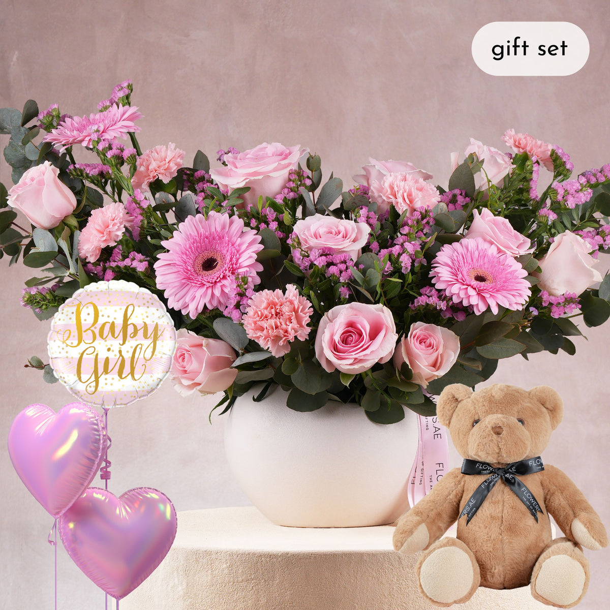 Baby Pink Perfection  Vase (Gift Set)