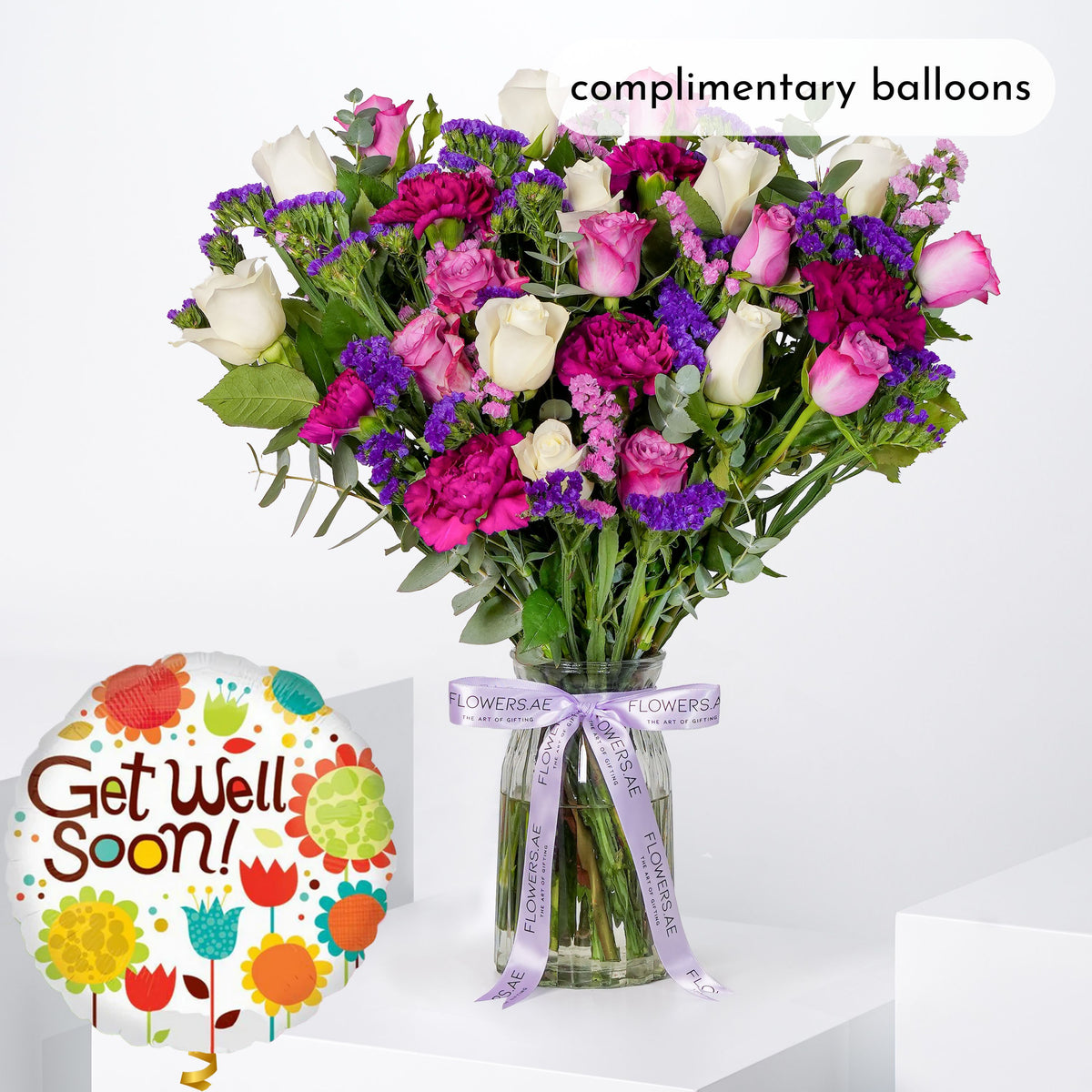 Get Well Lavender Floral Vase